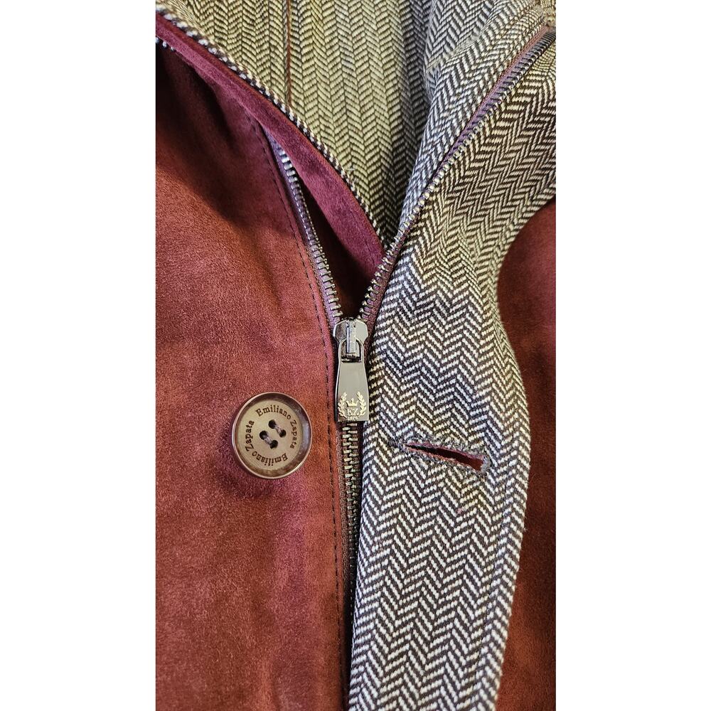 Emiliano Zapata Suede Leather Deep Burgundy Red Jacket Men Size Medium NWOT - Picture 6 of 16
